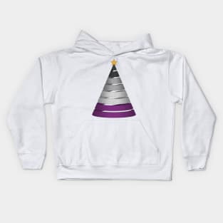 Large Spiral Asexual Pride Flag Christmas Tree Vector Kids Hoodie